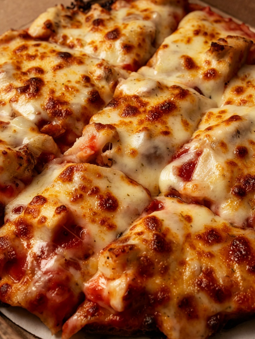 Pizza King BBQ Chicken Feast pizza — BBQ sauce, chicken, bacon, onion