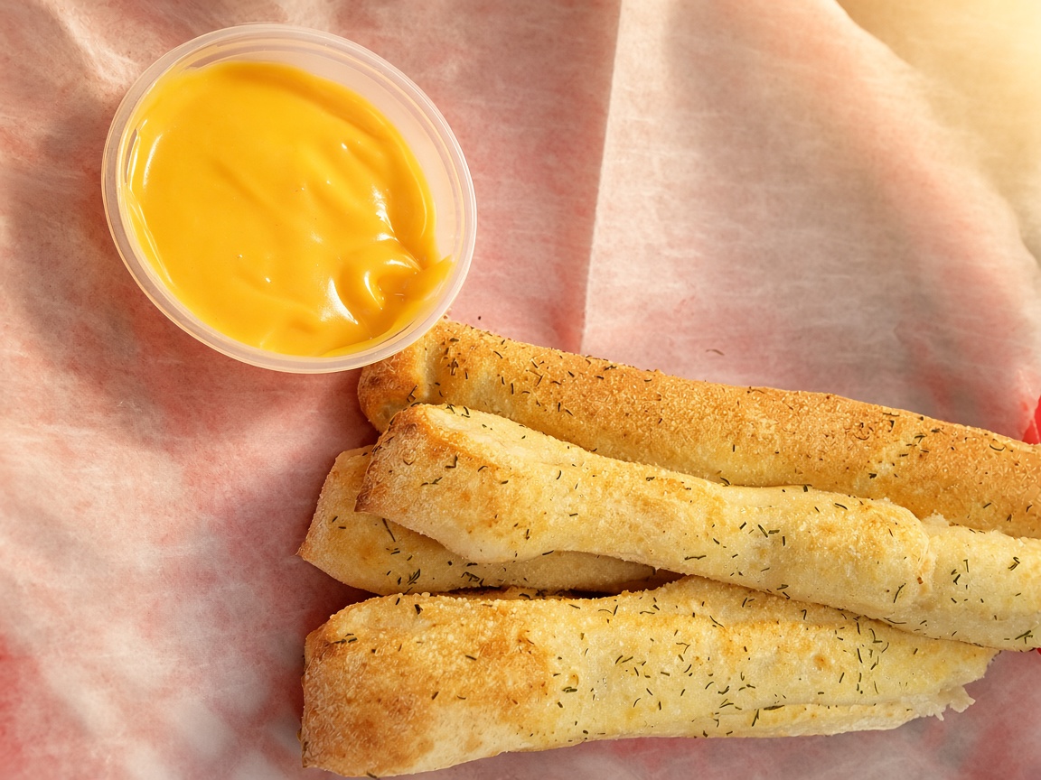Pizza King made-from-scratch breadsticks with warm nacho cheese dip